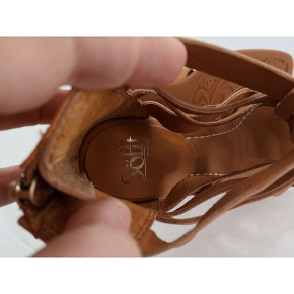Sofft Stratford Sandals Brown Leather Block Heel Gladiator Strappy Size 9 M - Picture 11 of 14